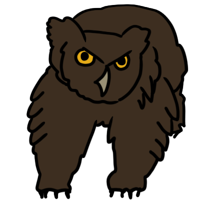 A brown owlbear.
